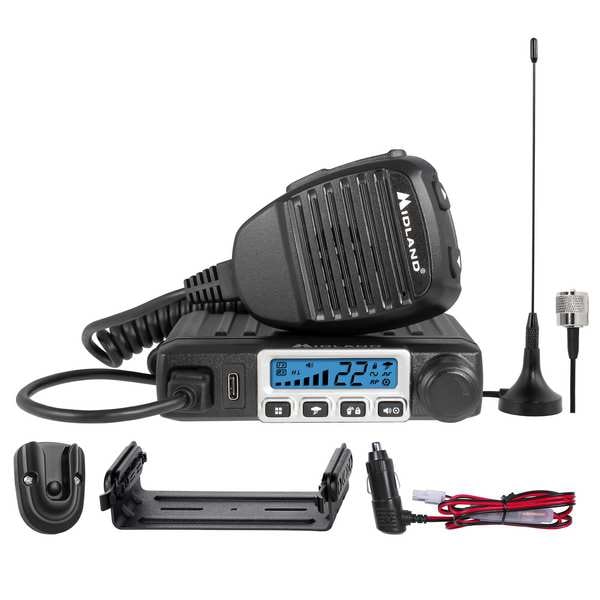 Midland Radio Mobile Two Way Radio, 15 Output Watts, Blk - MXT115