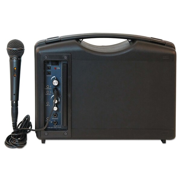 Amplivox Sound Systems Bluetooth Audio Portable Buddy with Wired Mic, 50W, Black - S222A