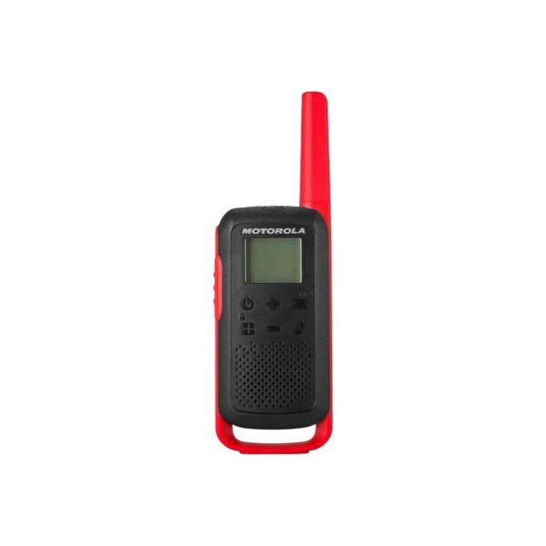 Motorola Solutions T210 Rechargeable Two-Way Radio, Black with Red, 3-Pack - T210TP