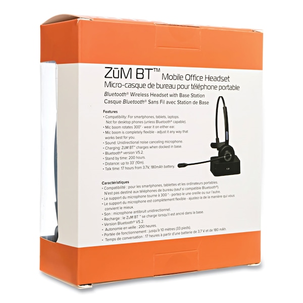 Spracht ZuM BT Mobile Office Headset, Monaural, Over the Head - ZUMBT