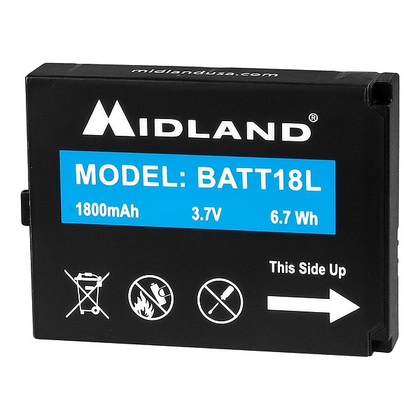 Midland Radio SKU No:807T25, MFR No:BATT18L, 1800mAh - BATT18L