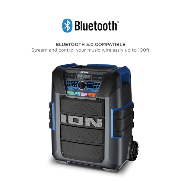 Ion Explorer XL Portable Bluetooth All-Weather Speaker W/ Microphone, Stereo-Link & 5-Speaker Sound - IPA150X