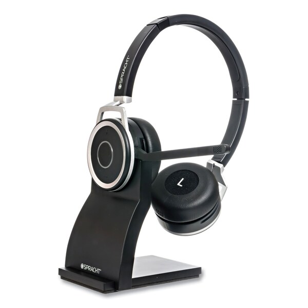 Spracht ZuM BT Prestige Headset w/USB Dongle, Binaural, Over-the-Head, Black - ZUMBTP-410