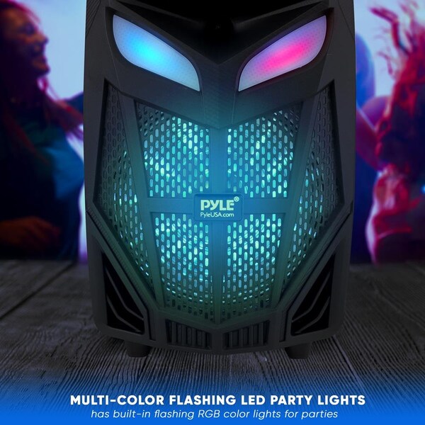 Pyle 10’’ Bluetooth Portable PA Speaker - Portable PA & Karaoke Party Audio Speaker with two wireless mic - PPHP101WMB