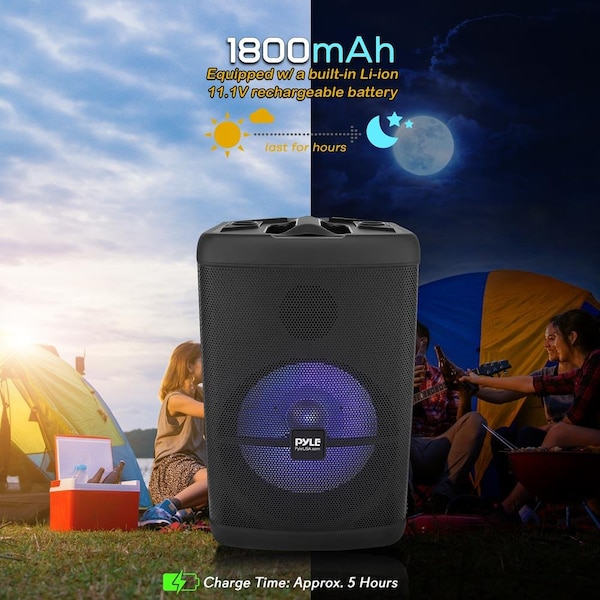 Pyle 12’’ Wireless Portable PA Speaker - Portable PA & Karaoke Party Audio Speaker with Built-in Recharge - PPHP1274B