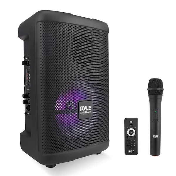 Pyle 8’’ Wireless Portable PA Speaker - Portable PA & Karaoke Party Audio Speaker with Built-in Rechargea - PPHP874B