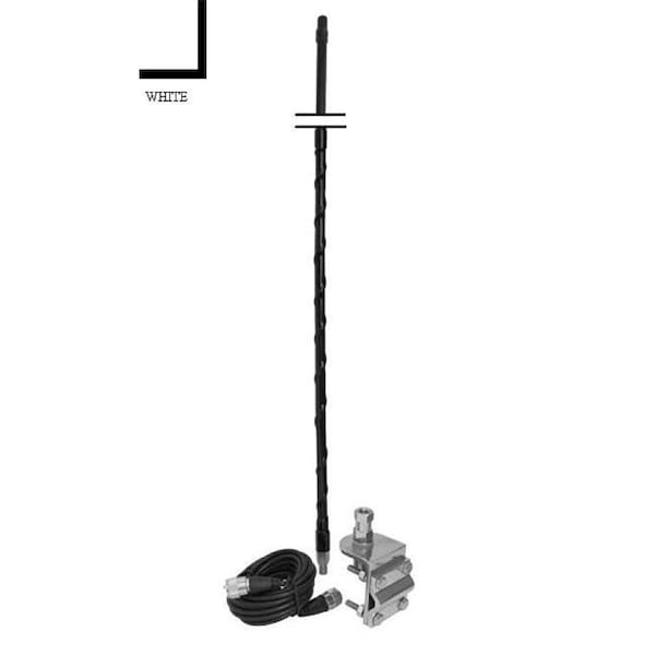 Accessories Unlimited Accessories unlimited AUMM12-W 2 ft. Mirror Mount CB Antenna Kit - White - AUMM12-W