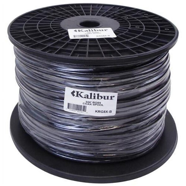 Kalibur 500 ft. Spool of RG8X Coax Cable with 90 Percent Shield, Black - KRG8X-B