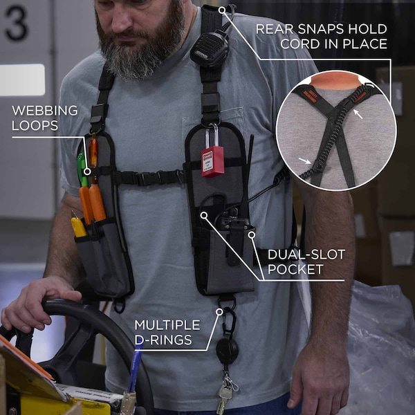 Ergodyne Gray Dual Shoulder Radio Holster - 3144