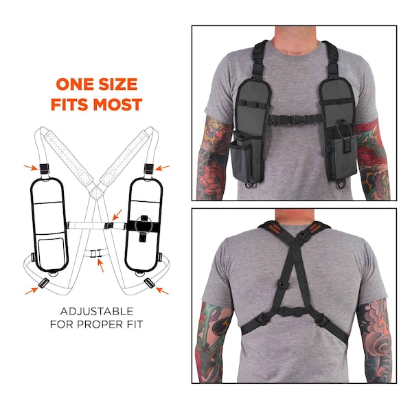 Ergodyne Gray Dual Shoulder Radio Holster - 3144