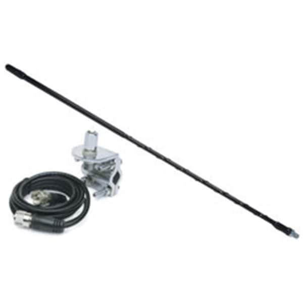 Solarcon 3 ft. Top Loaded Fiberglass CB Antenna with Mirror Mount & Cable - 750 Watt Black - 213B