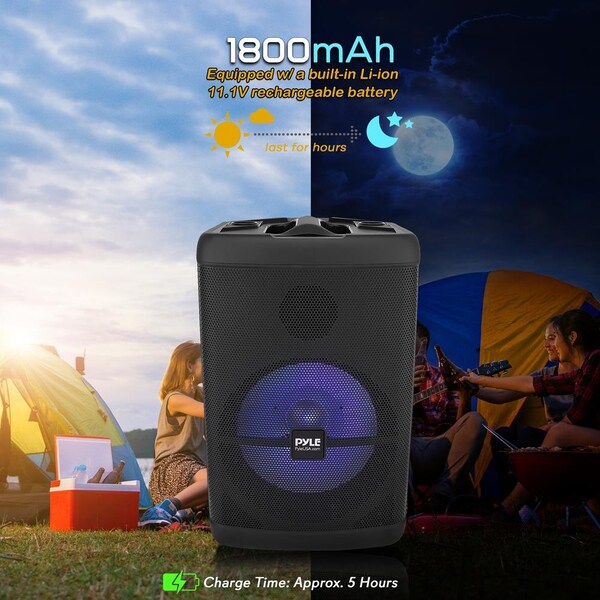 Pyle 15’’ Wireless Portable PA Speaker - Portable PA & Karaoke Party Audio Speaker with Built-in Recharge - PPHP1547B