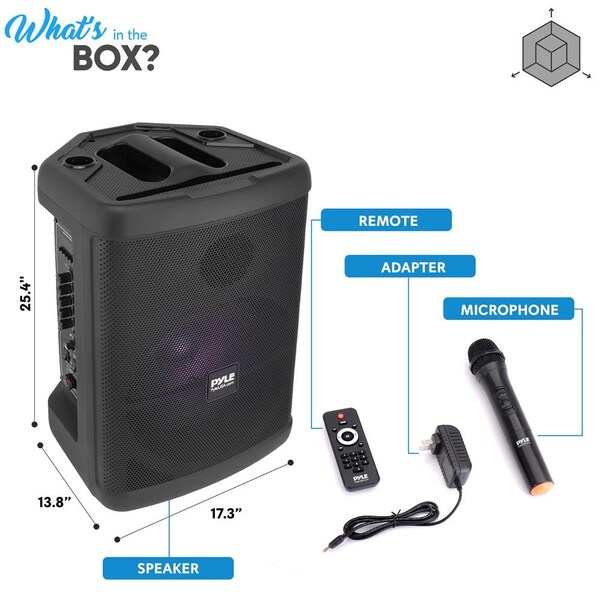 Pyle 15’’ Wireless Portable PA Speaker - Portable PA & Karaoke Party Audio Speaker with Built-in Recharge - PPHP1547B