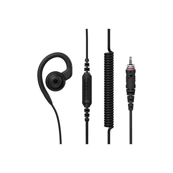 Motorola Motorola Solutions PMLN8077A Swivel Earpiece with Inline PTT & Mic (Long Cord), Black - PMLN8077