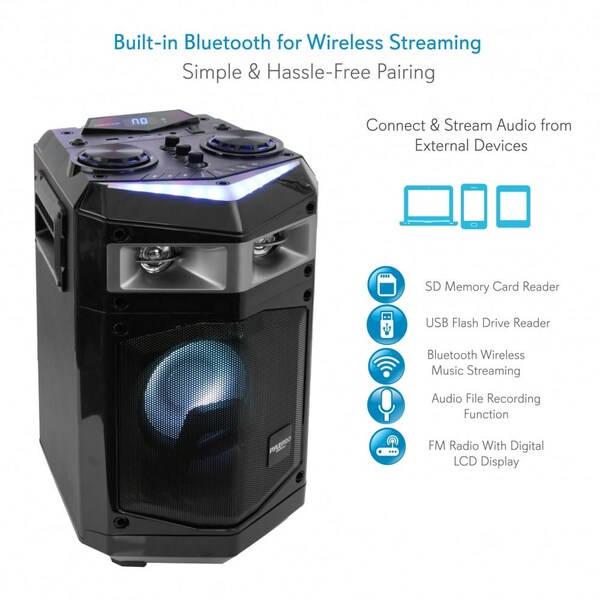 Pyle Portable Bt Karaoke Dj Mixing Speaker, PWMKRDJ84BT - PWMKRDJ84BT