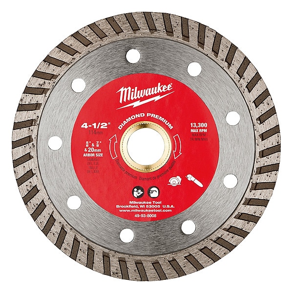 Milwaukee Tool 4-1/2 in. Diamond Premium Turbo - 49-93-8008