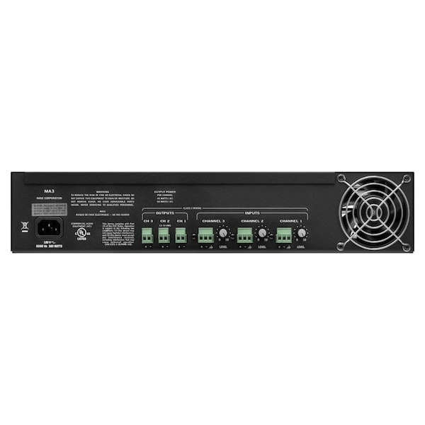 Rane Three-channel amplifier designed to operate reliably in commercial environments - MA3