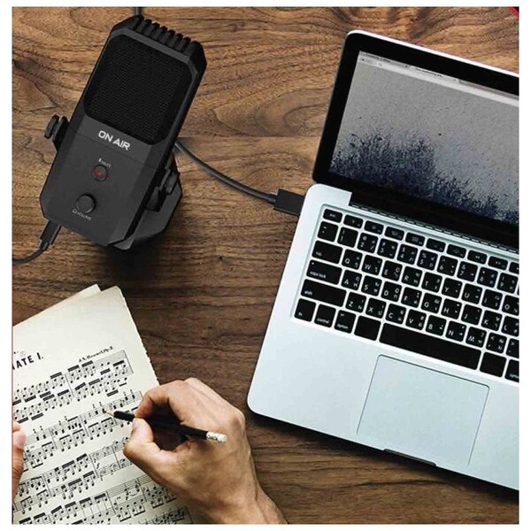 Tzumi Desktop Condensor Microphone USB Plug and Play Perfect for: Podcasting, Studio Recording, Video Con - 7523