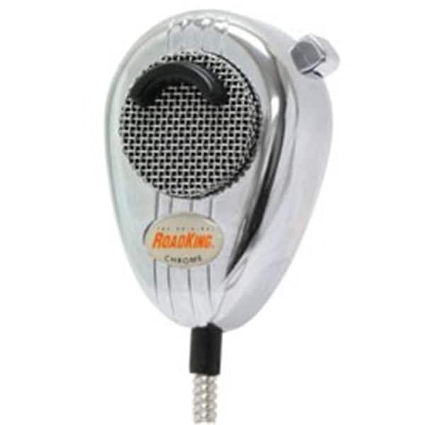 Roadking 4-Pin Dynamic Noise Canceling CB Microphone Chrome &amp; Chrome Cord - RO450888