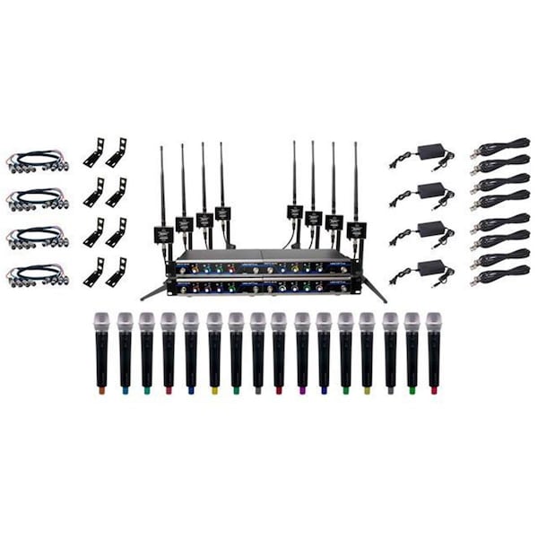Vocopro 600 ft. 16 Channel Digital Wireless Microphone, Black - BOOSTACAPELLA16