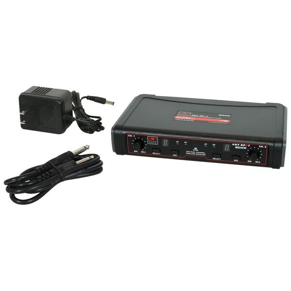 Galaxy Audio 2 channel wireless microphone system with two matched handheld microphones FREQUENCY D - EDXR/HH38D