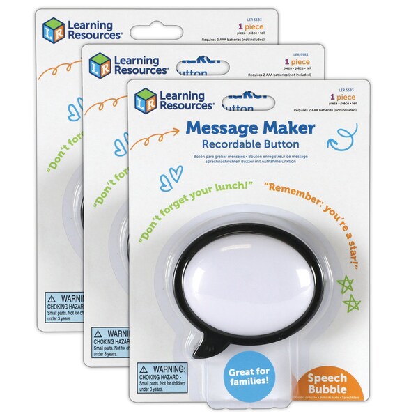 Learning Resources Message Recorder - Speech Bubble, 3PK - LER5583