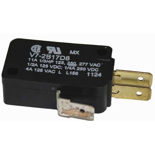 Interruptor de acción rápida en miniatura Honeywell, con pasador, actuador de émbolo, SPDT, clasificación de contacto de 3A @ 240V AC - V7-2B17D8