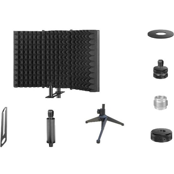 Idance Three Microphone Sound Isolator Panels for Recording your studio mic, on Stand Mount or Table Top - MS1818