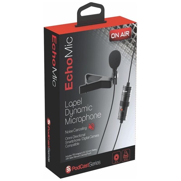 Tzumi Compact Lavalier Battery-Operated Clip-On Microphone Battery-Powered Lavalier Microphone - 7255ST