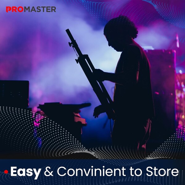 Promaster Tripod Speaker Stand, Telescopic Adjustable, Non-Slip Feet, Safety Locks, Black - PRMSSTAN11