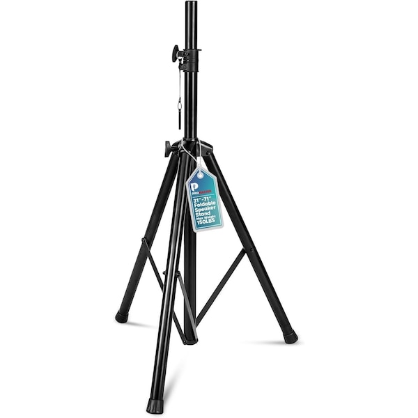 Promaster Tripod Speaker Stand, Telescopic Adjustable, Non-Slip Feet, Safety Locks, Black - PRMSSTAN11