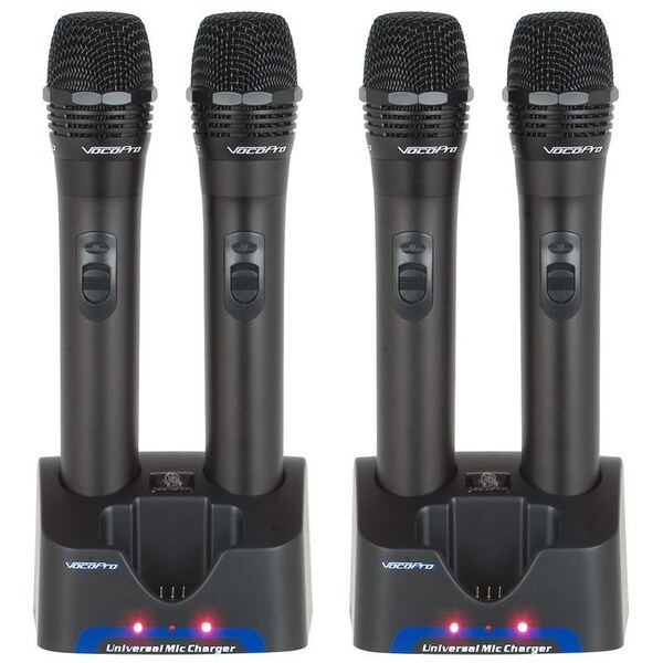 Vocopro Professional Rechargeable 4-Channel UHF Wireless Microphone System - UHF-5805-9