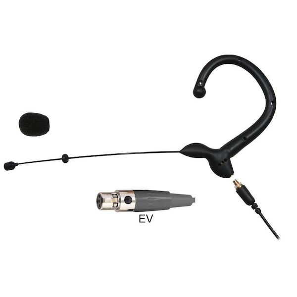 Galaxy Audio Black Color Lightweight Omnidirectional Microphone for Presentations with EV Connector Plug - ES3OBKEV