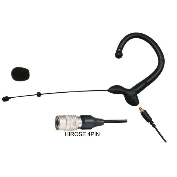 Galaxy Audio Black Color Lightweight Omnidirectional Microphone for Presentations with AT HIROSE 4 PIN Connect - ES3OBKAT