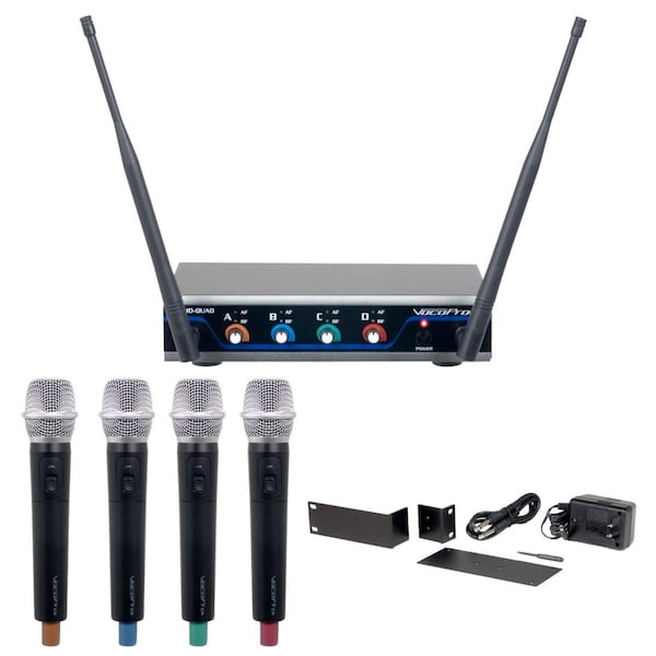 Vocopro HYBRIDQUADH1 4-Channel Digital Hybrid Wireless Handheld Microphone - DIGITALQUADH1