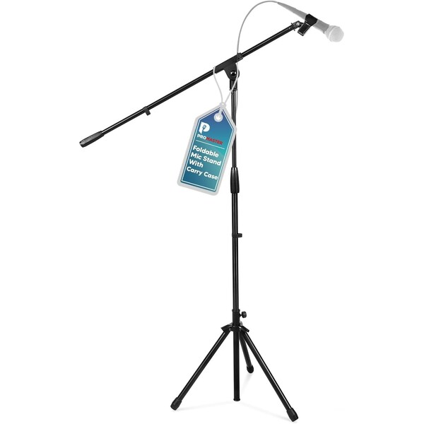 Promaster Tripod Microphone Stand, Portable, Adjustable Gooseneck, Lightweight Boom, Black - PRMSMIHL
