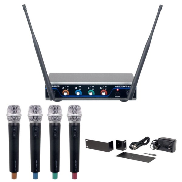 Vocopro HYBRIDQUADH1 4-Channel Digital Hybrid Wireless Handheld Microphone - VO566702