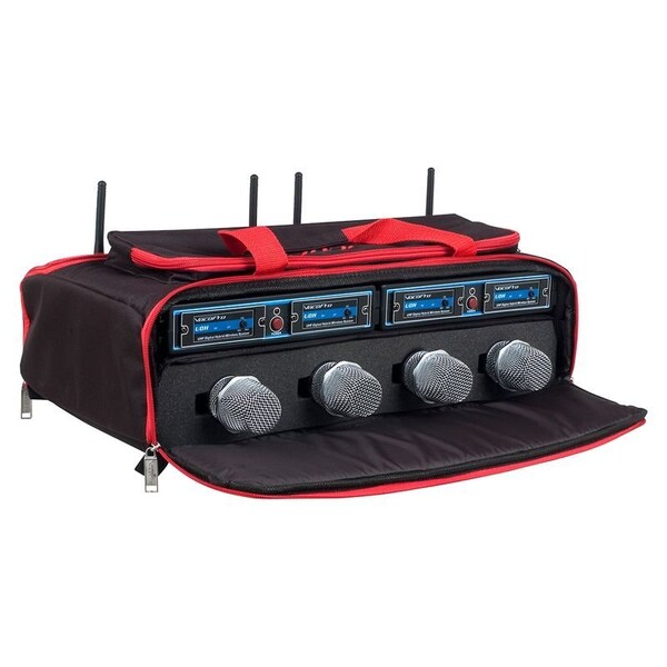 Vocopro Four Channel Wireless Handheld Microphone System In A Bag - UDH-CHOIR-4-MIB