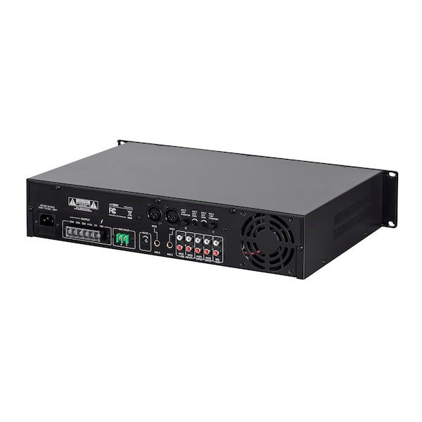 Monoprice Commercial Audio 60W 5ch 100/70V Mixer Amp with Microphone Priority (N - 18803