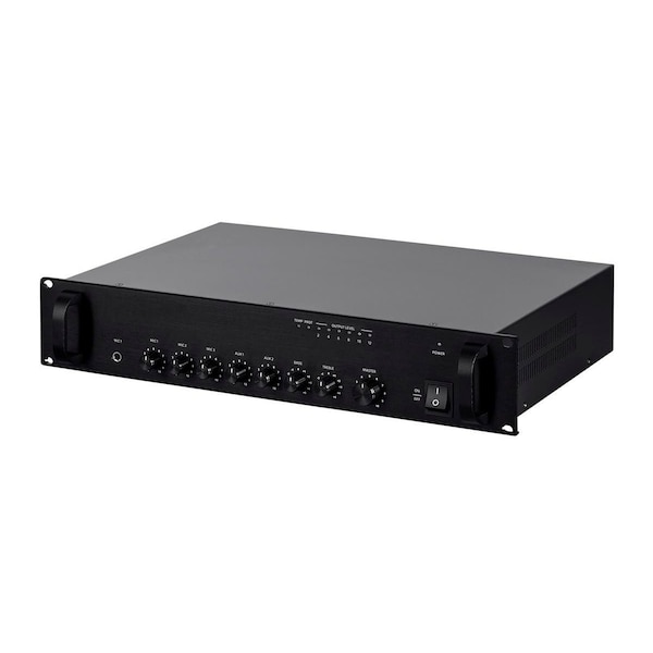 Monoprice Commercial Audio 60W 5ch 100/70V Mixer Amp with Microphone Priority (N - 18803