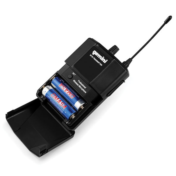 Gemini GMU-HSL100 UHF High-B& Wireless   w Multiple Selectable Frequencies, Headset , & Lavalier - GMU-HSL100
