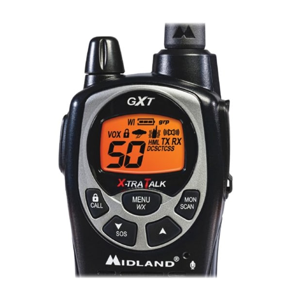 Midland Radio Two-Way Radio, 50 Channel, GMRS Walkie Talkie, 2-Pack - GXT1000VP4