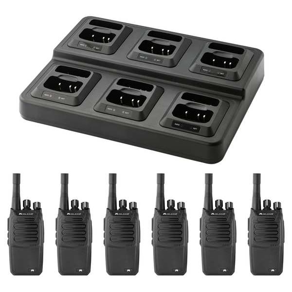 Midland Radio Two-Way BizTalk Business Band Radio Bundle, 16 Channels, 2 Watts, 6-Pack - BR200X6BGC