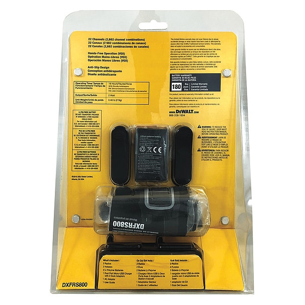 Dewalt Portable Two Way Radio, FRS/GMRS Band, Standards: FCC - DXFRS800