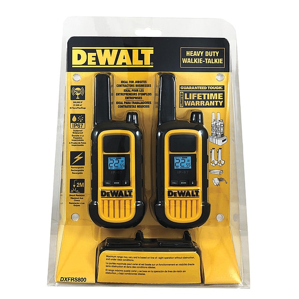 Dewalt Portable Two Way Radio, FRS/GMRS Band, Standards: FCC - DXFRS800