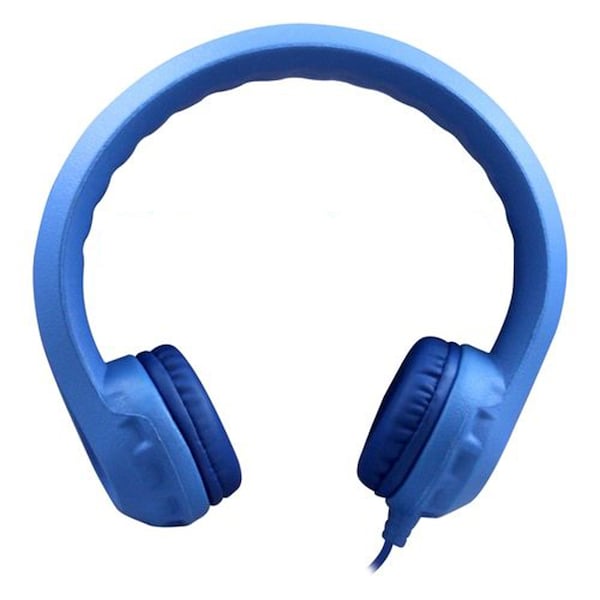 Hamiltonbuhl Flex-Phones Indestructible Foam Headphones, Blue - KIDS-BLU