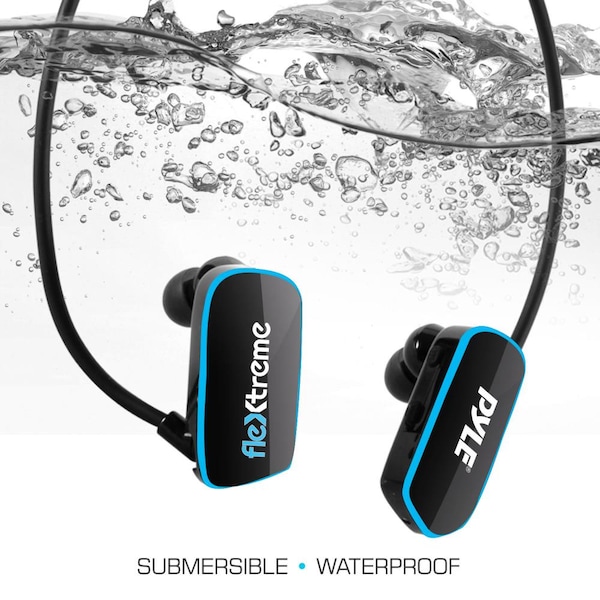 Pyle Flextreme Waterproof MP3 Player With Headphones, 8Gb Built-In Memory - PSWP14BK