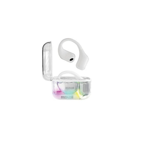 Maxell OWS-WH OWS TRUE WIRELESS EARBUDS AND LIGHT UP CHARGING CASE, CLEAR/WHITE - 197301