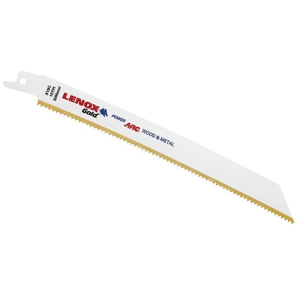 Lenox Gold Reciprocating Saw Blade, 34 in W, 8 in L, 10 TPI - 21065810GR