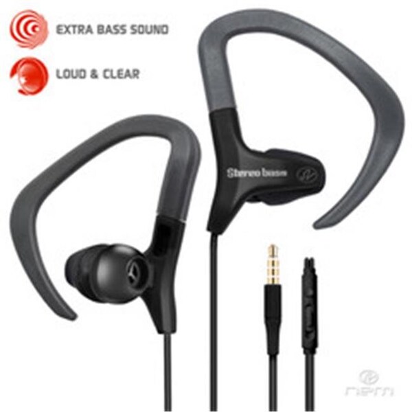 Cable Wholesale CableWholesale 5002-213BK Sport Over-Ear Clip Earbuds Featuring Microphone with Play; Pause & Call Controls & Slide Volume; Black - 5002-213BK